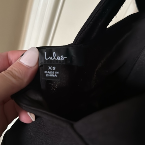 Lulus black ruffled wide leg jumpsuit. Worn once, perfect condition. - Picture 4 of 4